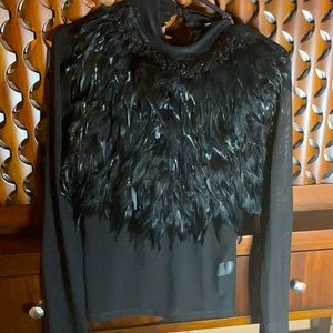 WHY Dress Blouse with feathers